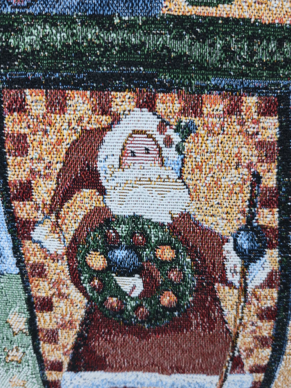 Vintage Mohawk Home Holiday Santa Patchwork Throw Pillows (Set of 2)